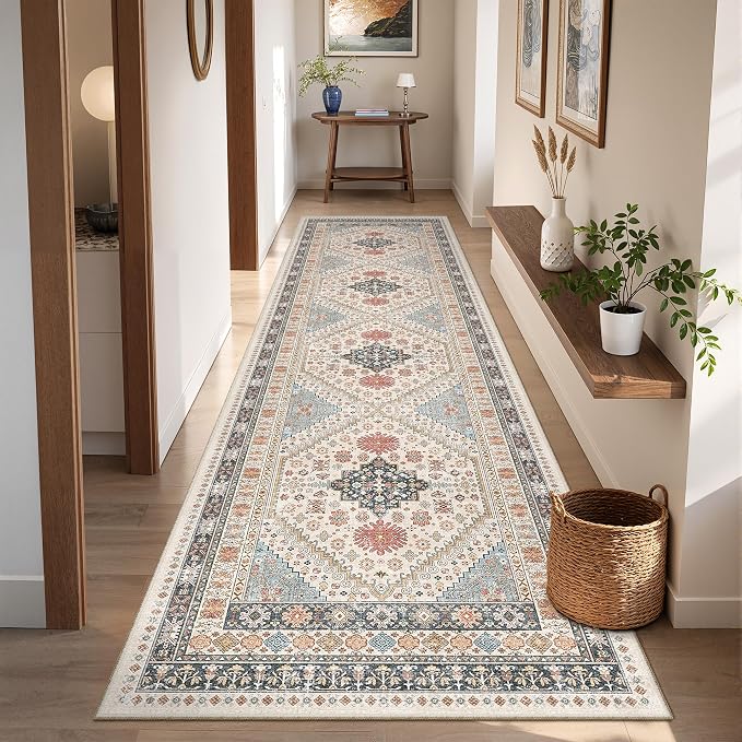 Runner Rug 2x8 Runners for Hallways Non Slip Washable, Vintage Hallway Runner by Restydon