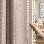 Taupe Boho Blackout Curtains 2 Panels 84 Inch by Unknown