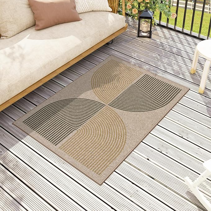 Lahome Enfys Rainbow Front Door Mat, Farmhouse Neutral Non Slip Non Shedding - Image 7
