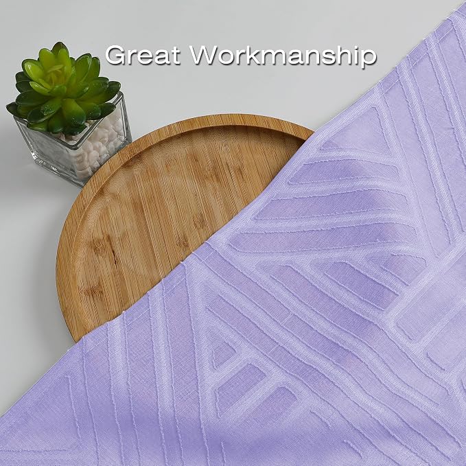 Simplebrand Lavender Semi Sheer Curtains 84 Inches Long 2 Panels, Light - Image 6