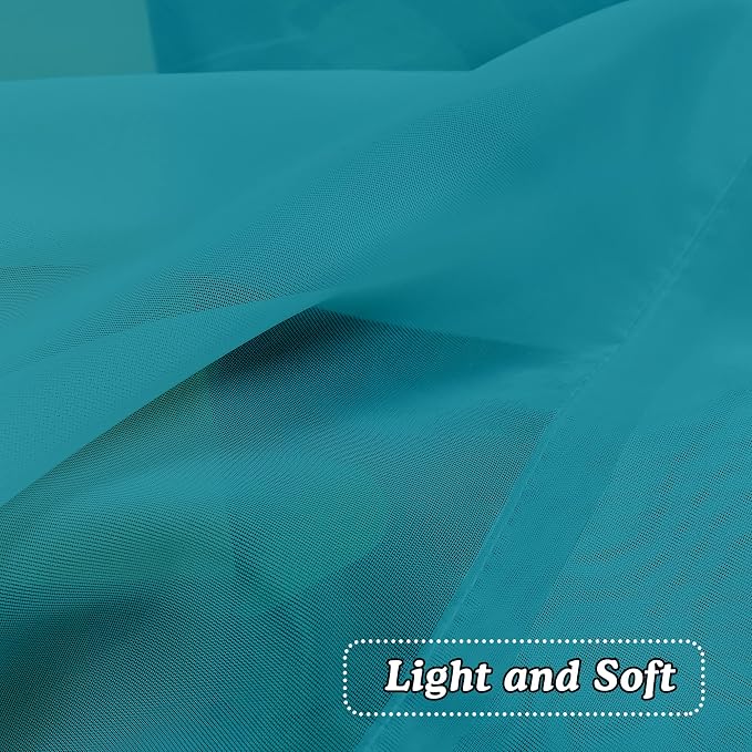 OVZME 2 Panels Turquoise Semi Sheer Valance - Image 5