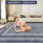 GarveeHome Modern Geometric Area Rug 5x7 Distressed Bordered Rug Washable Non - Image 5