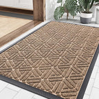Smiry Front Door Mat Outside Entrance, Heavy Duty Sturdy Natural Rubber Doormat by Smiry