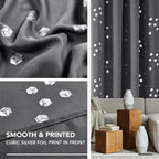 Deconovo Designer Series Silver Cubic Print Blackout Curtains - Image 6