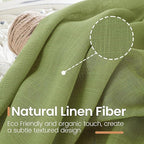 BGment Green Linen Curtains 45 Inch Length - Image 3