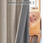 RYB HOME Natural Beige 100% Blackout Short Curtains 45 inch Length 52 Width - Image 5