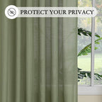 MYSKY HOME Sage Green Curtains for Beroom Liivng Room 84 Inch Length 2 Panels - Image 6