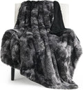 Bedsure GentleSoft Fuzzy Sherpa Faux Fur Twin Blanket Tie Dye Black Cozy Gifts by BEDSURE