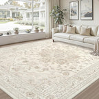 Area Rugs 9x12 Living Room: Vintage Boho Neutral Washable Rug Indoor Soft Large - Image 9