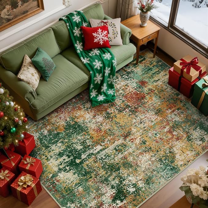 Washable Area Rugs 6'x9' Non-Slip Modern Abstract Soft - Image 9