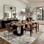PureCozy 8x10 Abstract Area Rug Brown Washable Modern Neutral Living Room - Image 4