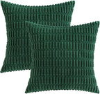 MIULEE Pack of 2 Dark Green Corduroy Decorative Pillow Covers 20x20 Inch Soft - Image 6