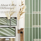 Nanspring Mist Sage Linen Curtains 84 Inch Length 2 Panels Set - Image 3