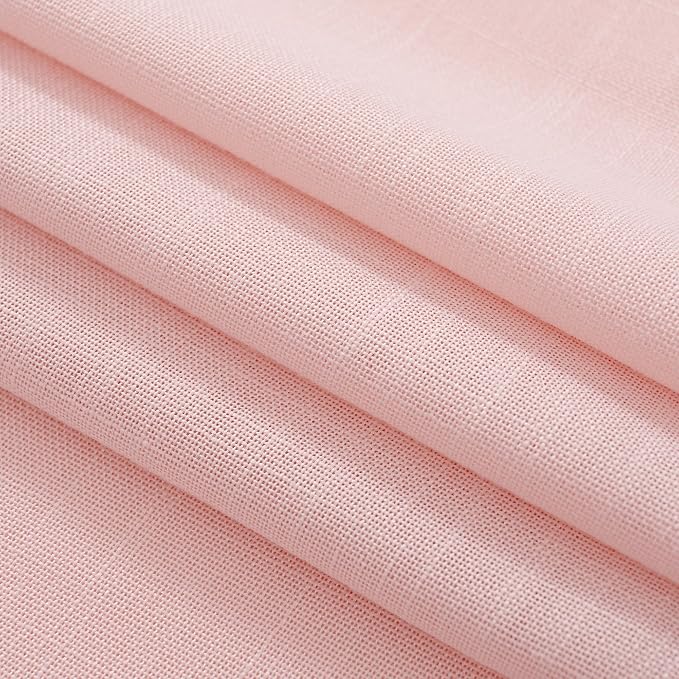 Extra Long Light Pink Linen Curtains 120 Inch Length 2 Panels - Image 7