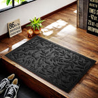 Black Leaves Outdoor Indoor Entrance Doormats, Absorbent Durable Heavy Duty - Image 4