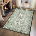 GarveeHome Provence Sage Green 3x5 Rug Washable Non-Slip Low-Pile Indoor Rugs by GarveeHome