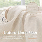 BGment Oatmeal Linen Curtains 63 Inches Long - Image 3