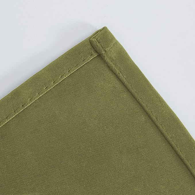 LEMOMO Blackout Curtains 38 x 84 inch/Olive Green Curtains Set of 2 - Image 8