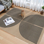 Lahome Enfys Modern Rainbow Easy Jute Office Rug, Outdoor Patio Rug 4x6 - Image 2