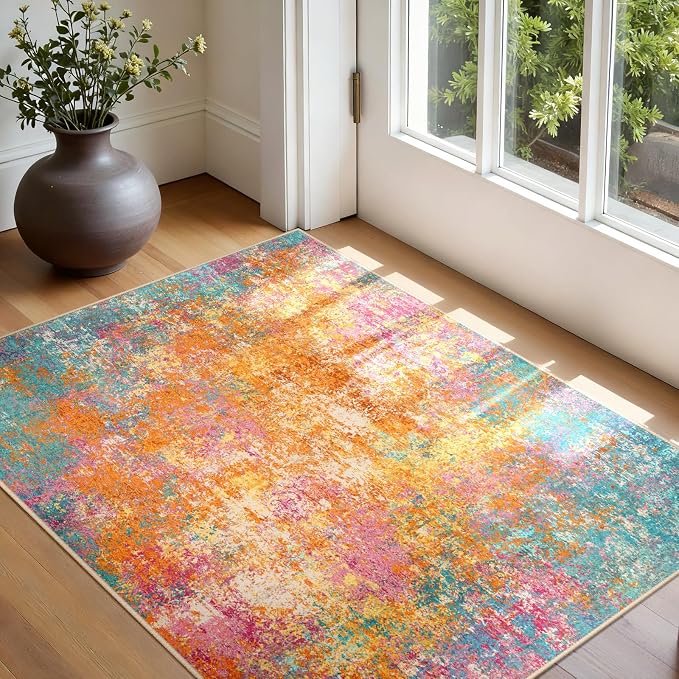 Washable Area Rugs 3'x5' Non-Slip Modern Abstract Soft - Image 3