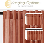 100 inch Linen Terracotta Curtains 2 Panels - Image 2