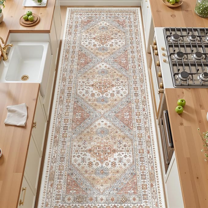 4x12 Runner Rug for Hallway, Low-Pile Wide Runner for Entryway, Long Washable - Image 3