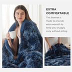 Bedsure GentleSoft Fuzzy Sherpa Faux Fur Twin Blanket Tie Dye Navy Cozy Gifts - Image 3