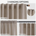 Nanspring Ecru Linen Curtains 84 Inches Long - Image 2