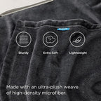Bedsure GentleSoft Fleece Throw Blanket Dark Grey - Image 4