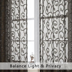 OWENIE Furman Chocolate Sheer Curtains 96 inches Long - Image 3