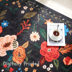 Rugcomf Round Rug 4ft Washable Circle Rug Non Slip Low Pile Boho Floral Small - Image 8