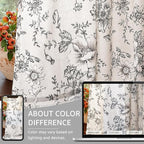 jinchan Linen Blend Curtain Floral Curtains - Image 4