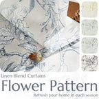 jinchan Floral Curtains 84 Inches Long Blue Flower Linen Farmhouse Curtain - Image 7