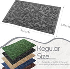 Grey Leaves Outdoor Indoor Entrance Doormats, Absorbent Durable Heavy Duty - Image 2