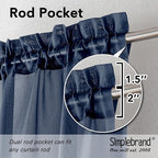 Simplebrand Navy Blue Sheer Curtains 90 Inches Long 2 Panels, Light Filtering - Image 5