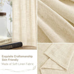 LAMIT Beige Linen Sheer Curtains 90 inch - Image 6