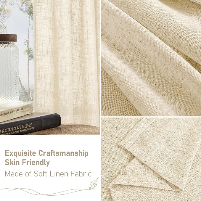LAMIT Linen Curtains 63 inch Long - Image 5