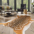 Deer Rug Antelope Print Rug, 5.2x7 Feet Faux Deer Hide Fawn Animal Print Skin by WARMHAVEN