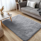OLANLY 4x4 Machine Washable Accent Rug, Soft Fluffy Shaggy Area Rug - Image 3