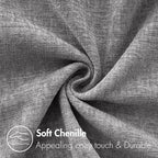 MIULEE Pack of 2 Couch Throw Pillow Covers 18x18 Inch Soft Dark Gray Chenille - Image 2