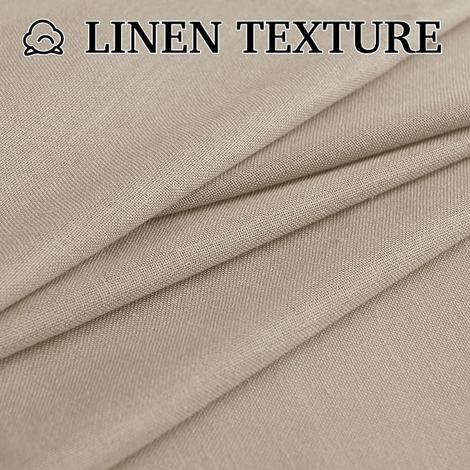 RYB HOME Guaze Burlap Curtains 95 inches Long, Large Window Treatment Back Tab - Image 5