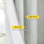 NICETOWN Grey Long Linen Full Shade Panels 2 Panels Set, Thermal Insulated & - Image 6