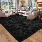 8x10 Area Rugs for Living Room, Ultra Soft Large Shag Black Bedroom Rug Upgrade by Quntue