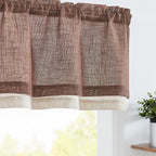 jinchan Linen Valance for Farmhouse Living Room Windows 16 Inch Slubbed Crossed by JINCHAN