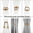 4 Pack Magnetic Curtain Tiebacks Rope Modern Handmade Curtain Tie Backs - Image 5