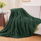 BEDELITE Fleece Blanket Twin Size – 3D Ribbed Jacquard Soft and Warm Decorative - Image 2