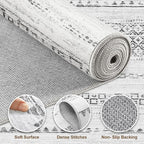 Nakagishi 6x9 Area Rugs Living Room: Washable Boho Large Neutral Soft Farmhouse - Image 3