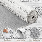 Nakagishi Round Rug Boho Area Rugs: 5x5 Washable Large Circle Neutral Soft - Image 3