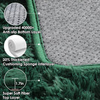 ONASAR Dark Green Area Rugs for Living Room Bedroom, 5x8 Fluffy Shaggy Large Rug - Image 3