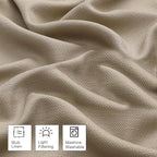 OWENIE Bob Valance Curtains 18 Inch Length 1 Piece, Faux Linen Slub Solid Camel - Image 3
